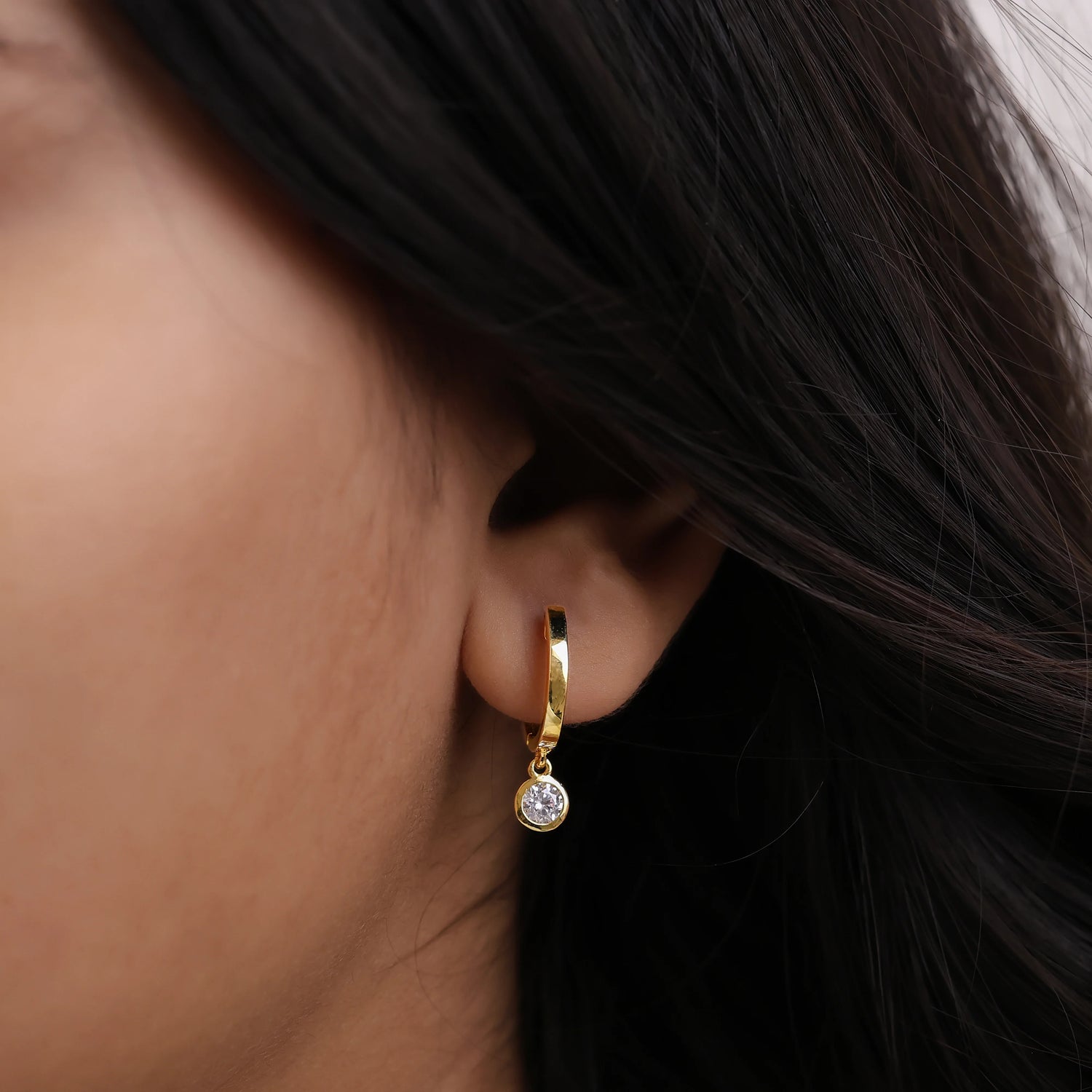 2.00 CT Lab Diamond Round Dangling Hoop Earrings