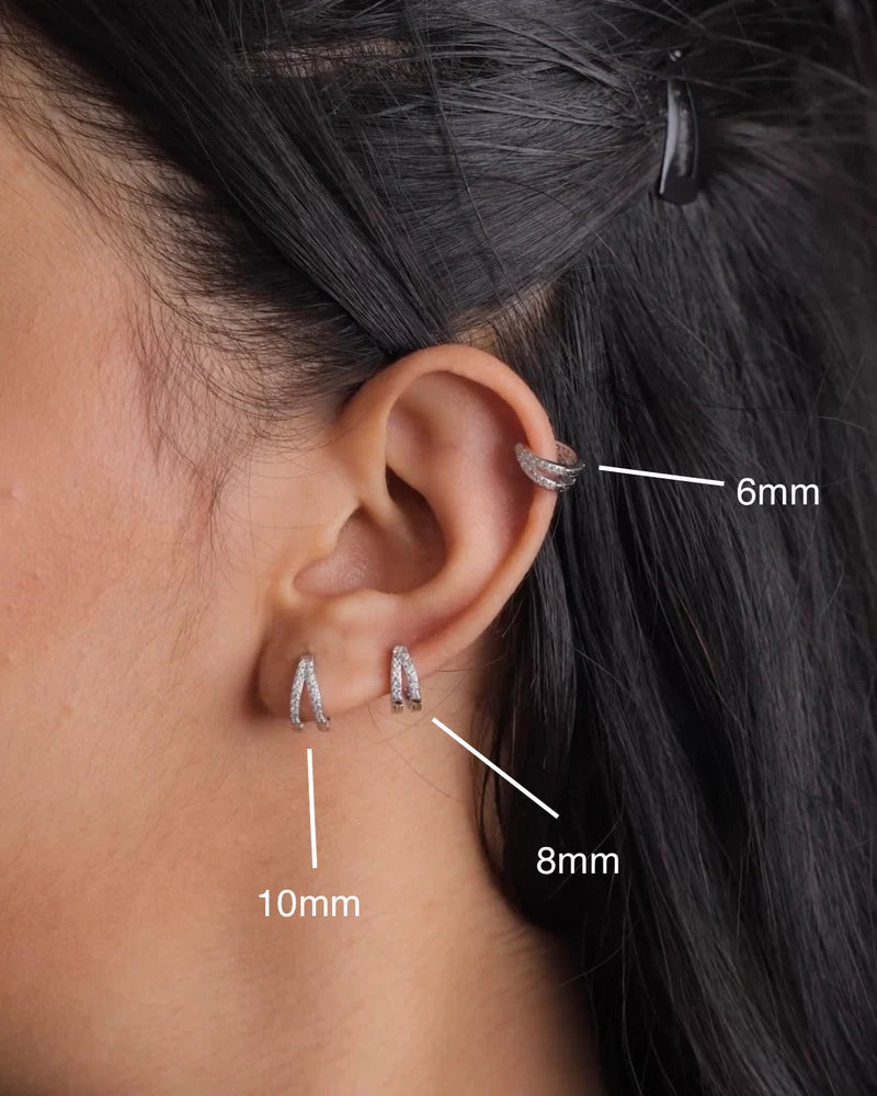 Round Diamond Hoop Earring 