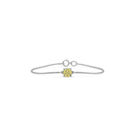 14K White Gold Fancy Yellow Round Solitaire Diamond Bracelet 